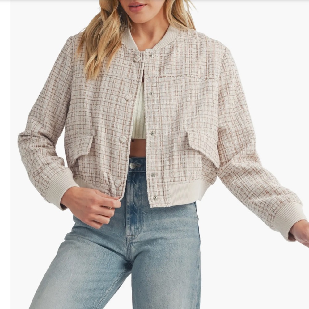 Lush Cream Plaid Jacket